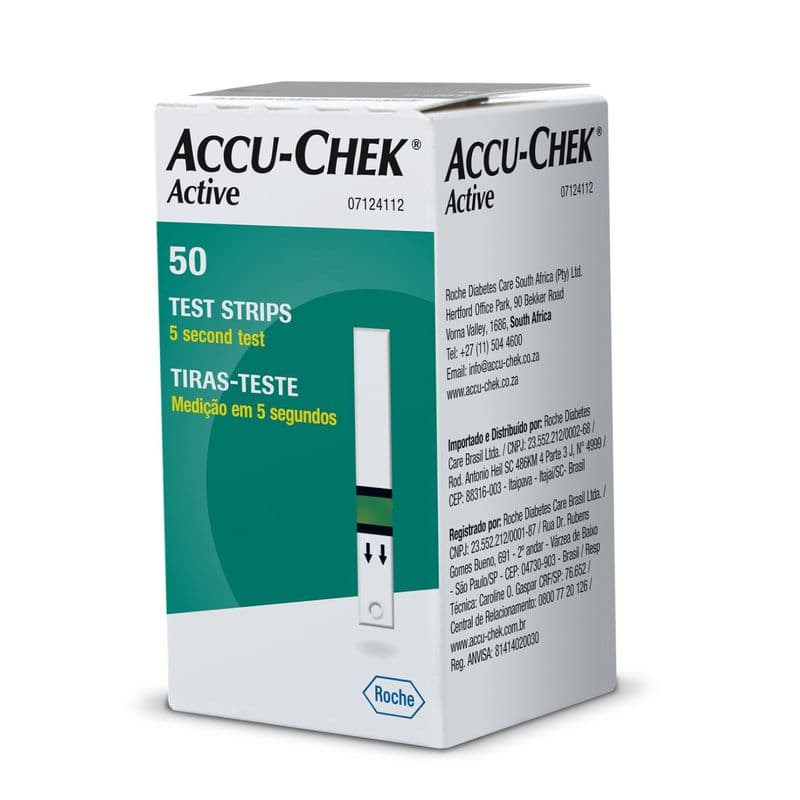 TIRA TESTE GLICOSE ACCU CHEK ACTIVE 50 TIRAS